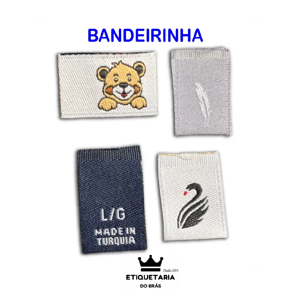 Etiqueta Bandeirinha Bordada (Tecida) 15X40mm