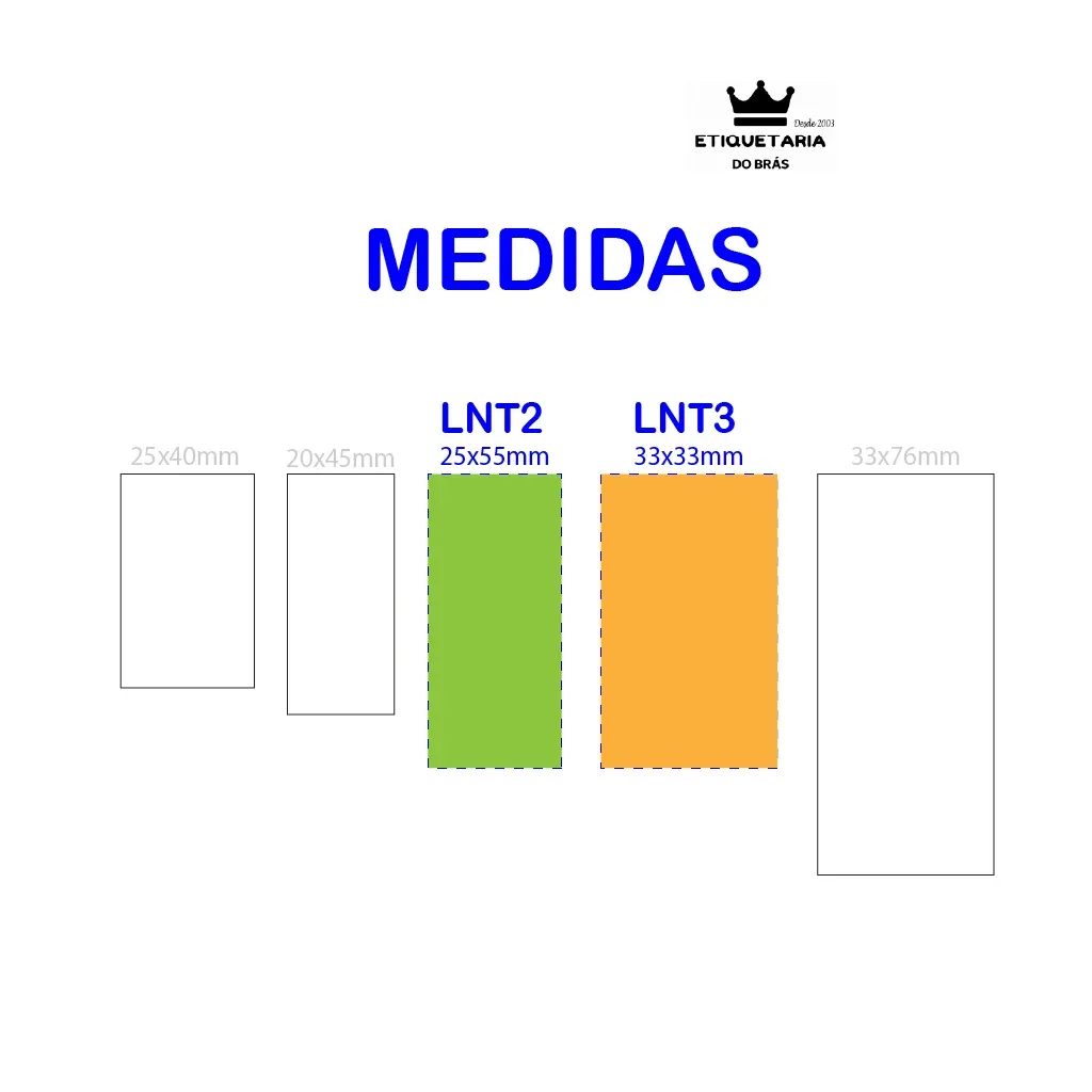 Etiquetas de Composição em TNT LNT2/LNT3