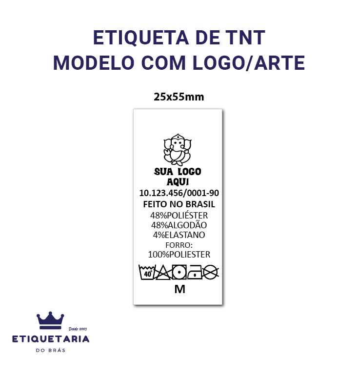 Etiq. de Composição em NYLON 25X55mm