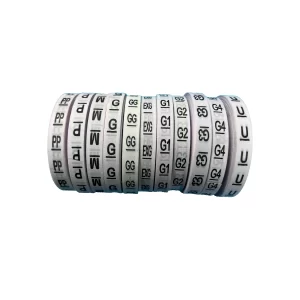 Etiqueta "Tamanhos" Estampado em Nylon